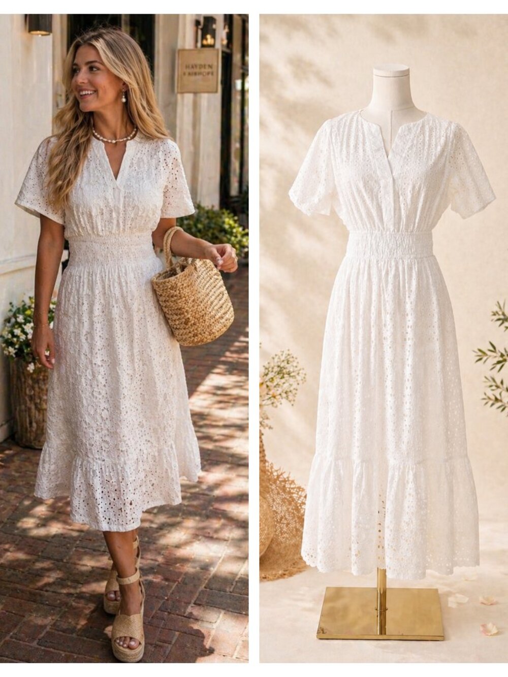 SOLD New Smocked Eyelet Summer Dress